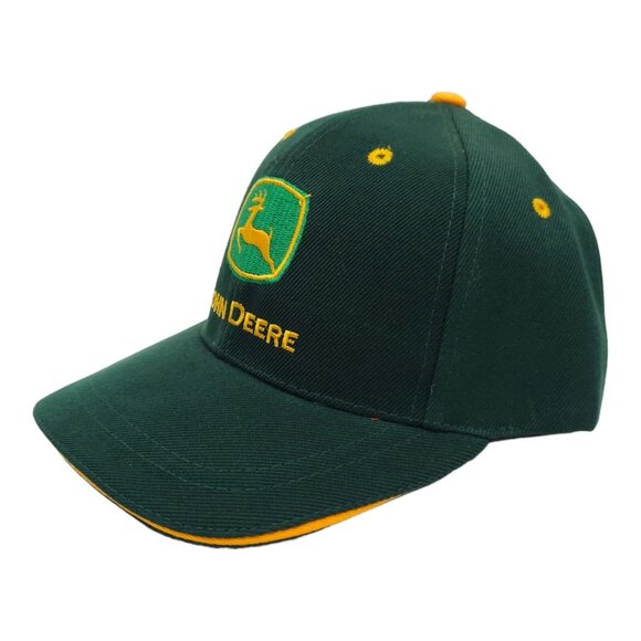 John Deere Embroidered Logo Youth Strapback Cap Wool Blend Baseball Hat NWOT - Picture 2 of 13